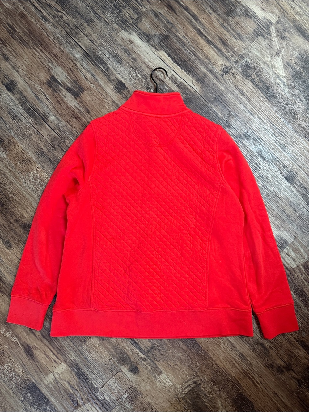 L.L. Bean Quilted Quarter-Zip Pullover Red Poppy Size XL - Picture 2 of 3